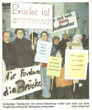 Foto aus Demonstration für Brückenlösung 